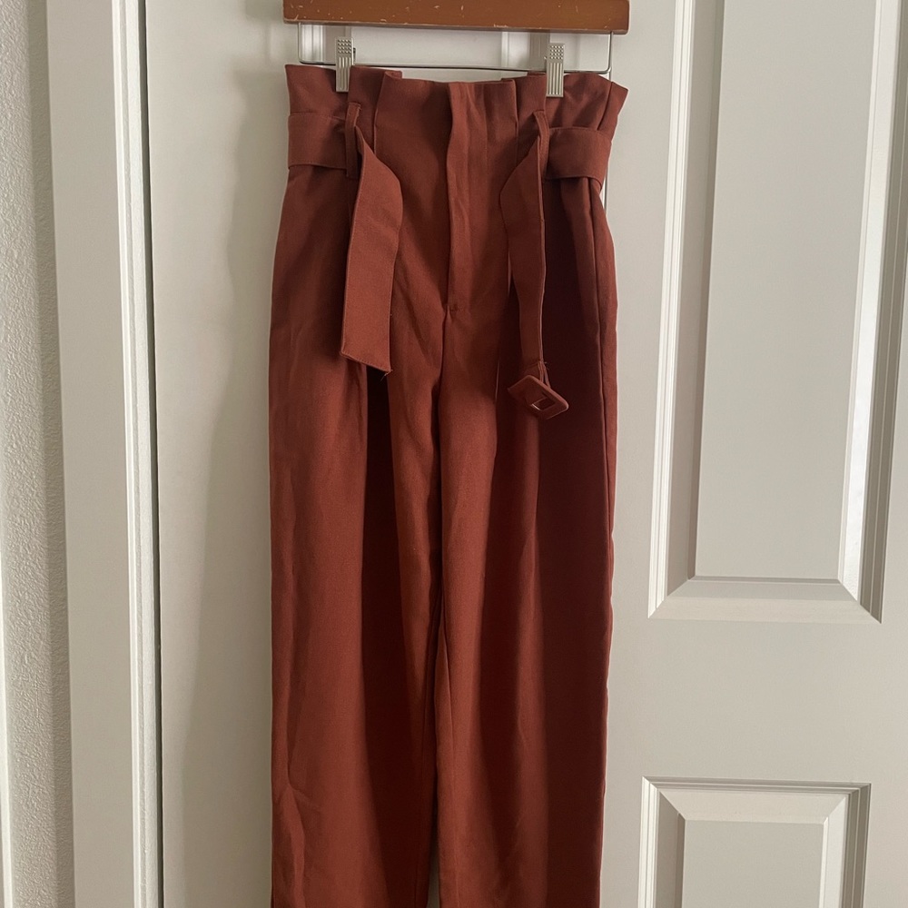 Rust colored trousers pants